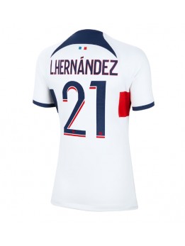 Billige Paris Saint-Germain Lucas Hernandez #21 Bortedrakt Dame 2023-24 Kortermet
